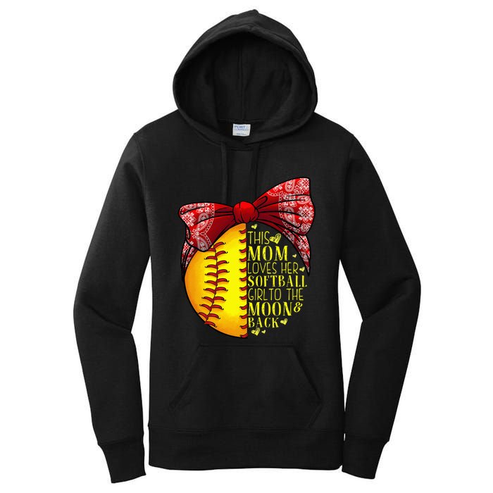 Funny Softball Gift Mom  Pitcher Catcher Lovers Women's Pullover Hoodie