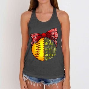 Funny Softball Gift Mom  Pitcher Catcher Lovers Women's Knotted Racerback Tank