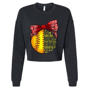 Funny Softball Gift Mom  Pitcher Catcher Lovers Cropped Pullover Crew