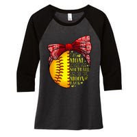 Funny Softball Gift Mom  Pitcher Catcher Lovers Women's Tri-Blend 3/4-Sleeve Raglan Shirt