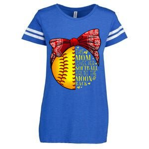 Funny Softball Gift Mom  Pitcher Catcher Lovers Enza Ladies Jersey Football T-Shirt