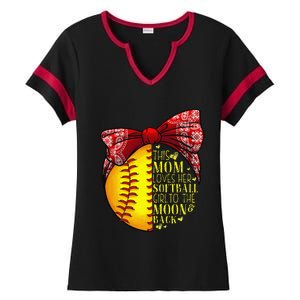 Funny Softball Gift Mom Women Pitcher Catcher Lovers Ladies Halftime Notch Neck Tee