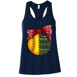 Funny Softball Gift Mom Women Pitcher Catcher Lovers Women's Racerback Tank