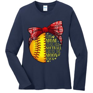 Funny Softball Gift Mom Women Pitcher Catcher Lovers Ladies Long Sleeve Shirt