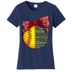 Funny Softball Gift Mom Women Pitcher Catcher Lovers Women's T-Shirt