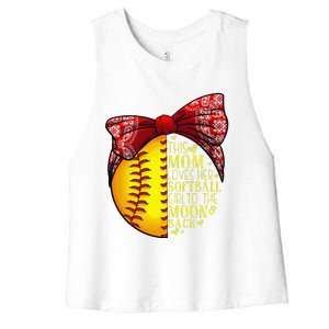 Funny Softball Gift Mom Women Pitcher Catcher Lovers Women's Racerback Cropped Tank