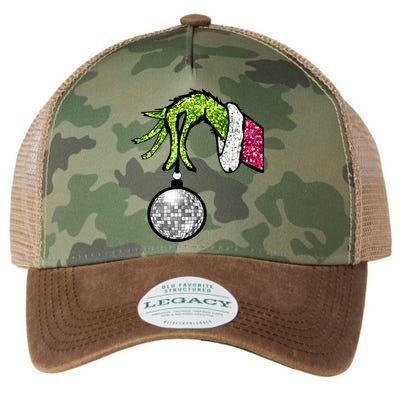 Faux Sequin Grinchmas Hand Merry Christmas Legacy Tie Dye Trucker Hat