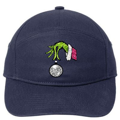 Faux Sequin Grinchmas Hand Merry Christmas 7-Panel Snapback Hat