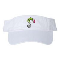 Faux Sequin Grinchmas Hand Merry Christmas Valucap Bio-Washed Visor