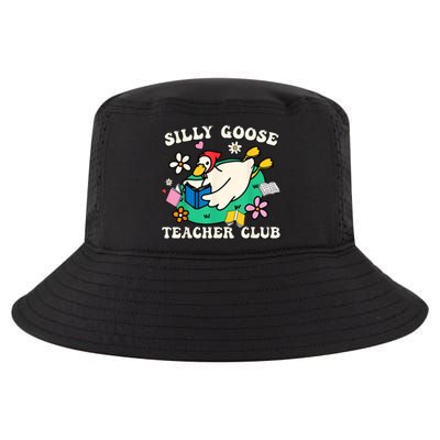 Funny Silly Goose Teacher Club Animal Lover Groovy Teacher Cool Comfort Performance Bucket Hat