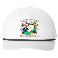 Funny Silly Goose Teacher Club Animal Lover Groovy Teacher Snapback Five-Panel Rope Hat