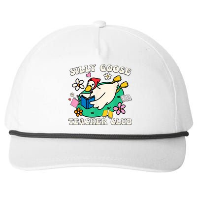 Funny Silly Goose Teacher Club Animal Lover Groovy Teacher Snapback Five-Panel Rope Hat