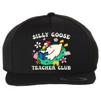 Funny Silly Goose Teacher Club Animal Lover Groovy Teacher Wool Snapback Cap