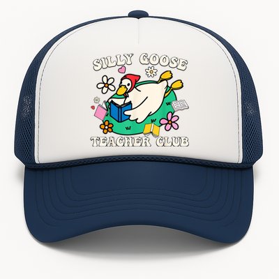 Funny Silly Goose Teacher Club Animal Lover Groovy Teacher Trucker Hat