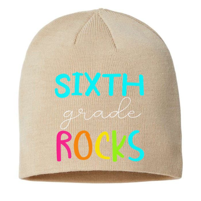 Funny Sixth Grade Rocks Team 6th Grade Teacher Sustainable Beanie