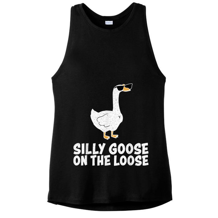 Funny Silly Goose On The Loose Ladies PosiCharge Tri-Blend Wicking Tank