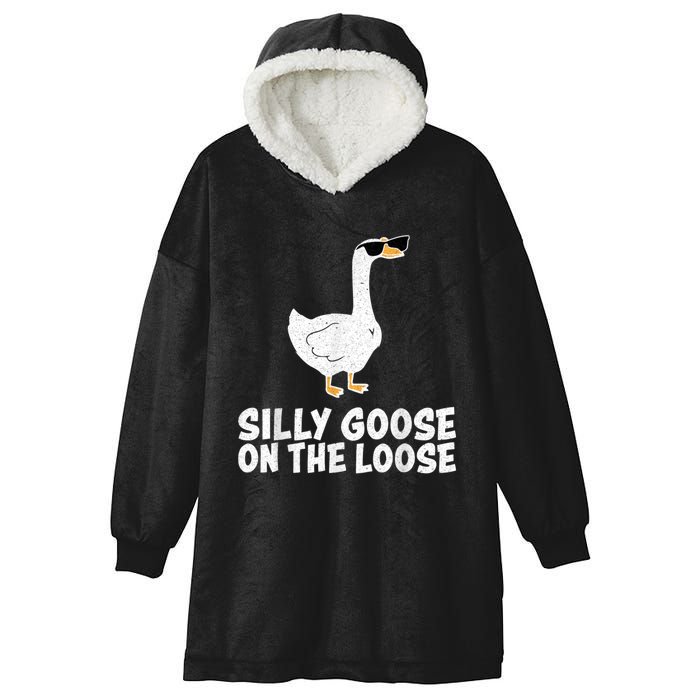 Funny Silly Goose On The Loose Hooded Wearable Blanket