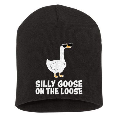 Funny Silly Goose On The Loose Short Acrylic Beanie