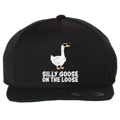 Funny Silly Goose On The Loose Wool Snapback Cap