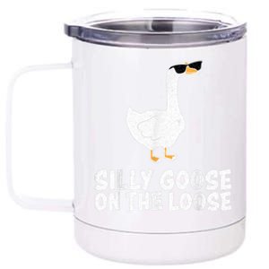 Funny Silly Goose On The Loose 12 oz Stainless Steel Tumbler Cup