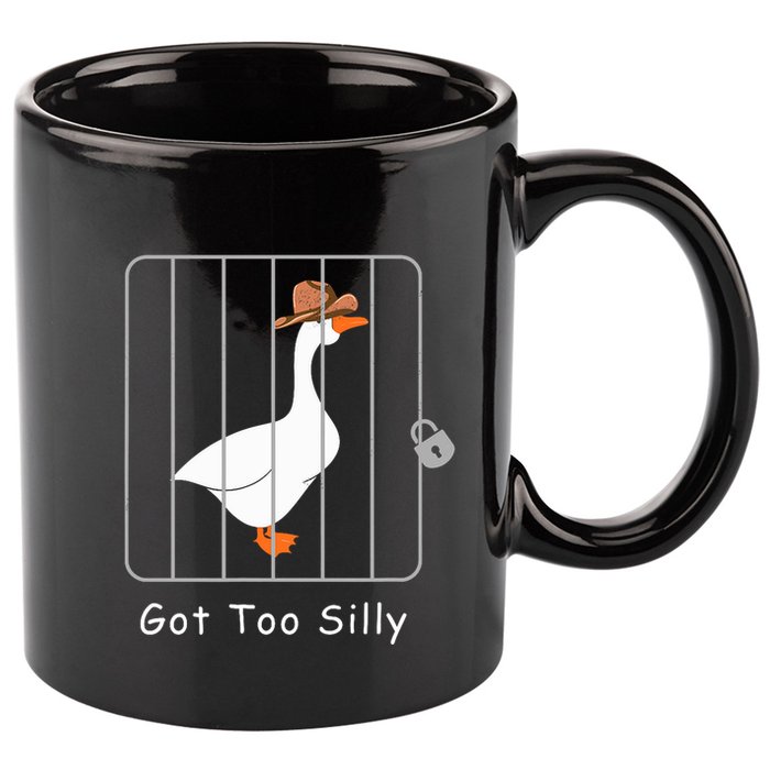 Funny Silly Goose Lover Mugshot Meme Got Too Silly 11oz C Handle Ceramic Mug