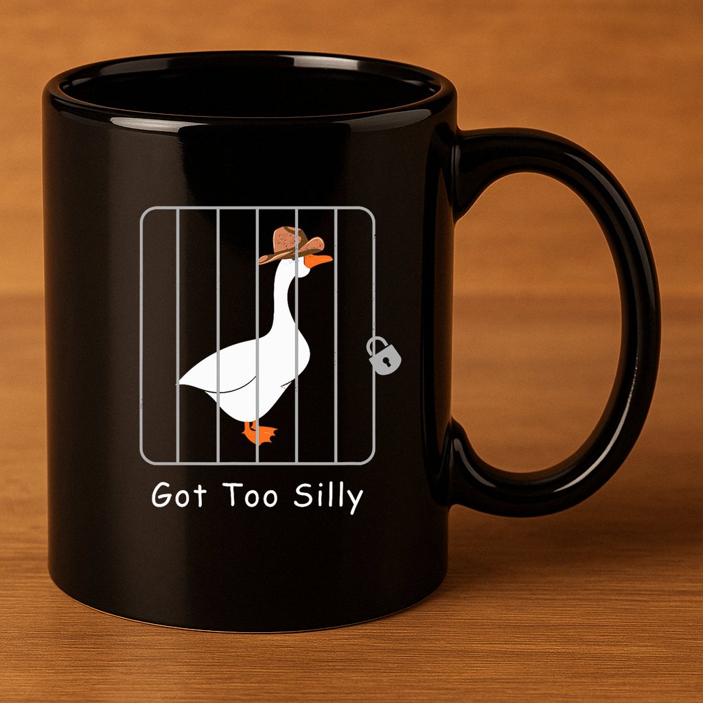 Funny Silly Goose Lover Mugshot Meme Got Too Silly 11oz C Handle Ceramic Mug