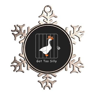 Funny Silly Goose Lover Mugshot Meme Got Too Silly Metallic Star Ornament