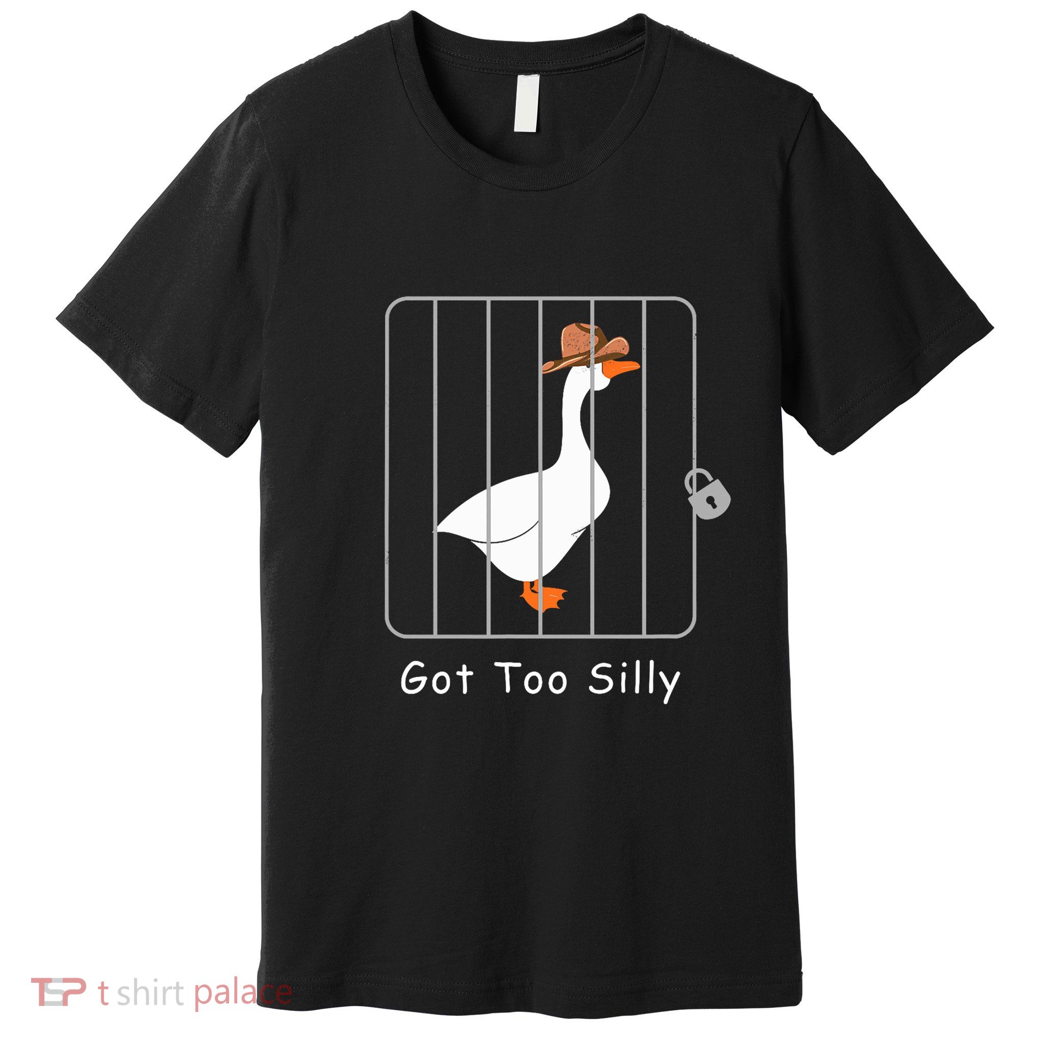Funny Silly Goose Lover Mugshot Meme Got Too Silly Premium T-Shirt