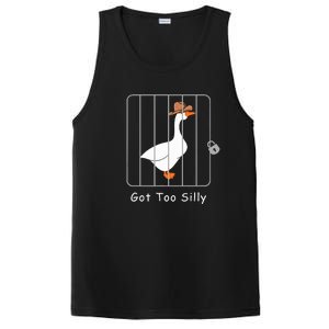 Funny Silly Goose Lover Mugshot Meme Got Too Silly PosiCharge Competitor Tank