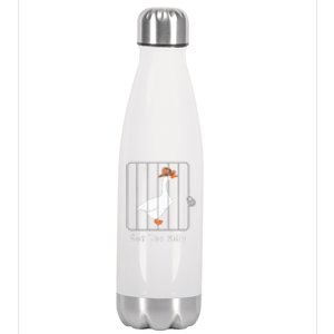 Funny Silly Goose Lover Mugshot Meme Got Too Silly Stainless Steel Insulated Water Bottle