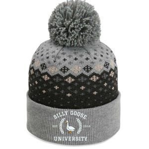 Funny Silly Goose University Funny Gift For Guys The Baniff Cuffed Pom Beanie