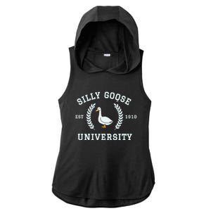 Funny Silly Goose University Funny Gift For Guys Ladies PosiCharge Tri-Blend Wicking Draft Hoodie Tank