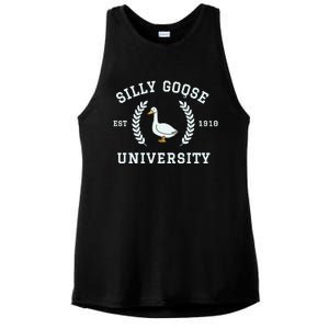 Funny Silly Goose University Funny Gift For Guys Ladies PosiCharge Tri-Blend Wicking Tank