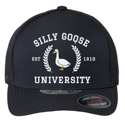 Funny Silly Goose University Funny Gift For Guys Flexfit Unipanel Trucker Cap