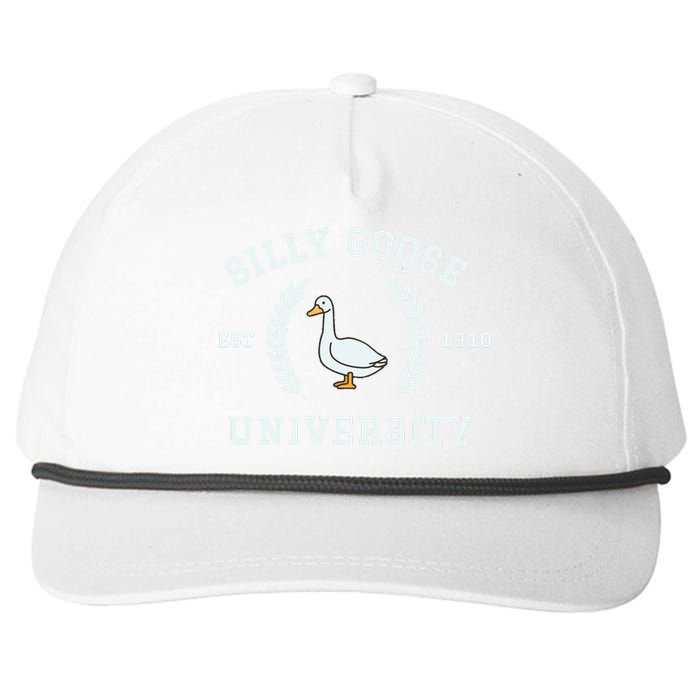 Funny Silly Goose University Funny Gift For Guys Snapback Five-Panel Rope Hat