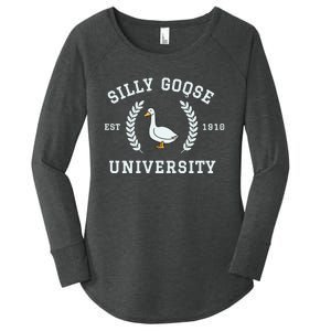 Funny Silly Goose University Funny Gift For Guys Women's Perfect Tri Tunic Long Sleeve Shirt