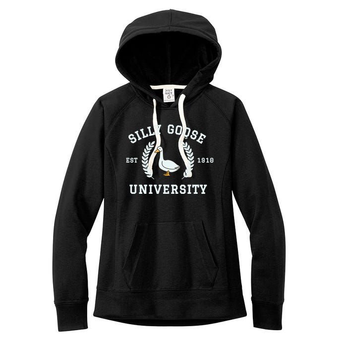 Funny Silly Goose University Funny Gift For Guys Women's Fleece Hoodie