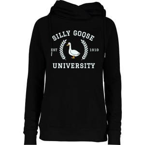 Funny Silly Goose University Funny Gift For Guys Womens Funnel Neck Pullover Hood