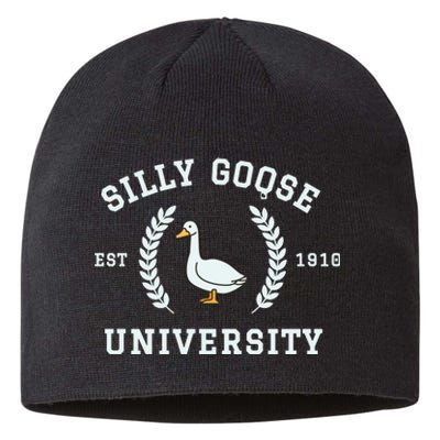 Funny Silly Goose University Funny Gift For Guys Sustainable Beanie