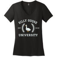 Funny Silly Goose University Funny Gift For Guys Women's V-Neck T-Shirt