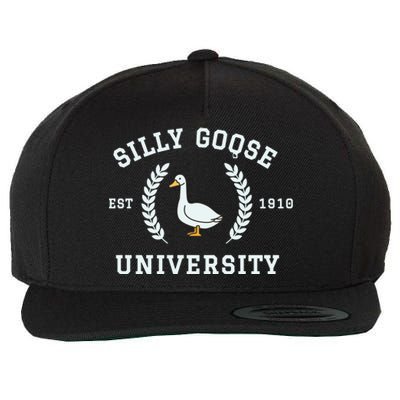 Funny Silly Goose University Funny Gift For Guys Wool Snapback Cap