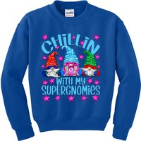 Funny Superhero Gnomes Chillin With My Gnomies Gift Kids Sweatshirt