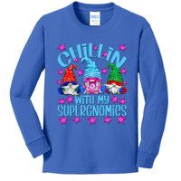 Funny Superhero Gnomes Chillin With My Gnomies Gift Kids Long Sleeve Shirt