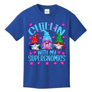 Funny Superhero Gnomes Chillin With My Gnomies Gift Kids T-Shirt