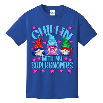 Funny Superhero Gnomes Chillin With My Gnomies Gift Kids T-Shirt