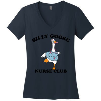 Funny Silly Goose Nurse Club School Nurse Student Graduation Women's V-Neck T-Shirt