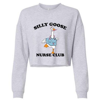 Funny Silly Goose Nurse Club School Nurse Student Graduation Cropped Pullover Crew