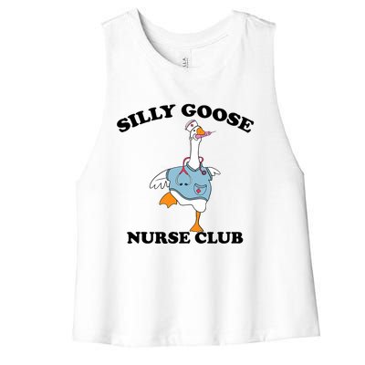 Funny Silly Goose Nurse Club School Nurse Student Graduation Women's Racerback Cropped Tank