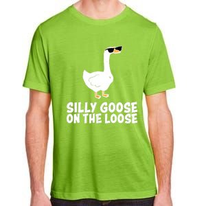 Funny Silly Goose On The Loose Adult ChromaSoft Performance T-Shirt