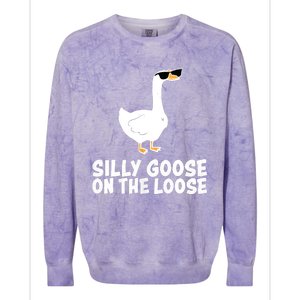 Funny Silly Goose On The Loose Colorblast Crewneck Sweatshirt